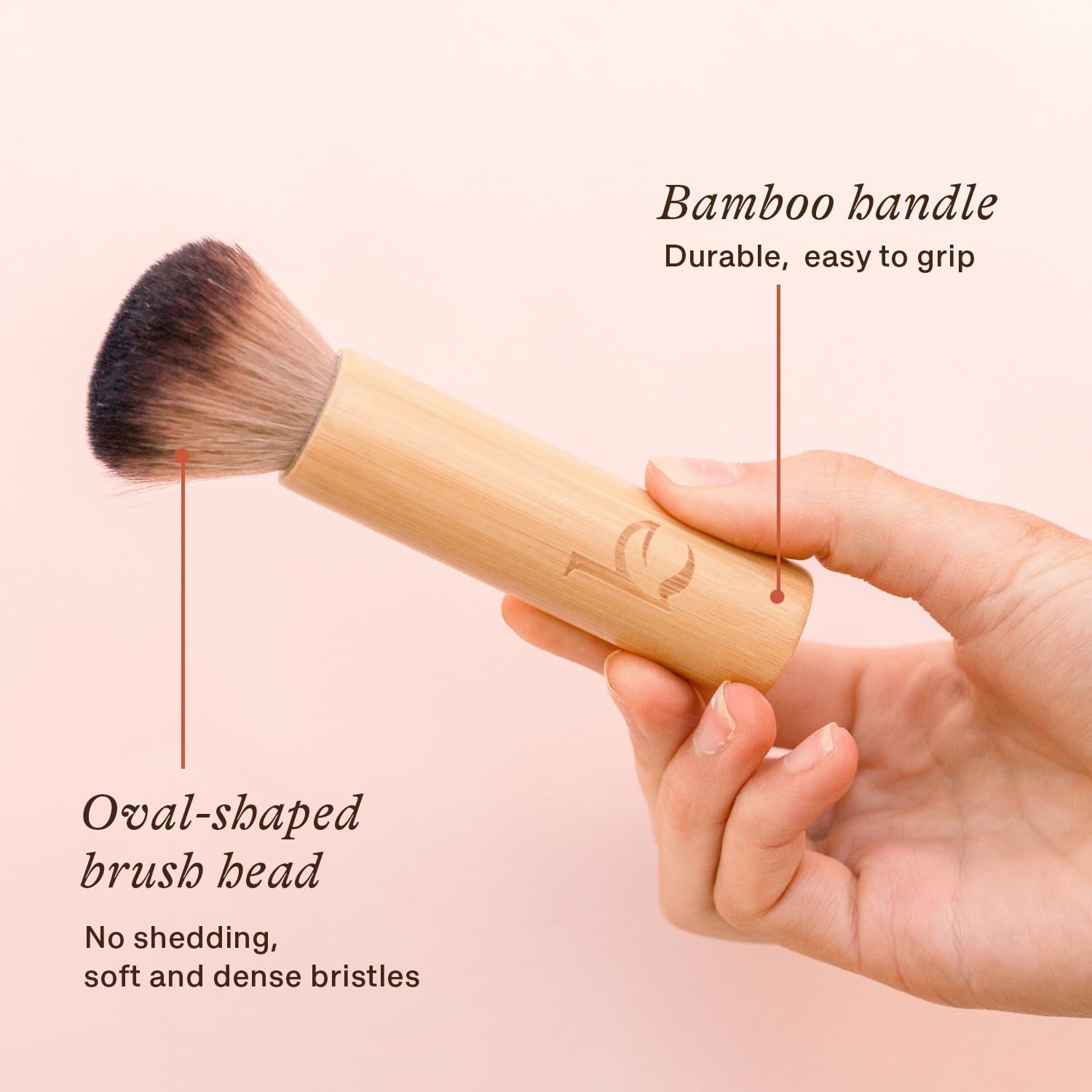 Kabuki Face Brush - Luxuriously Soft Bronzer Brush for Blush, Loose Powder, Liquid Foundation, and Self Tanner, Ideal Travel Makeup Blending Tool, Gentle on Skin