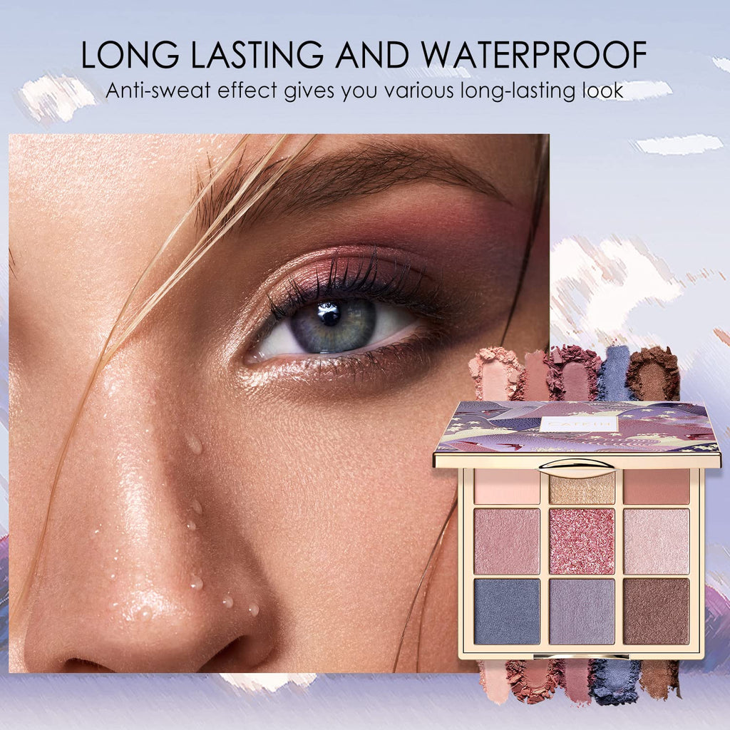 C08 Morandi Eyeshadow Palette - 9 Blendable Shades, Long-Lasting Matte and Glitter Finish, Highly Pigmented Eye Makeup