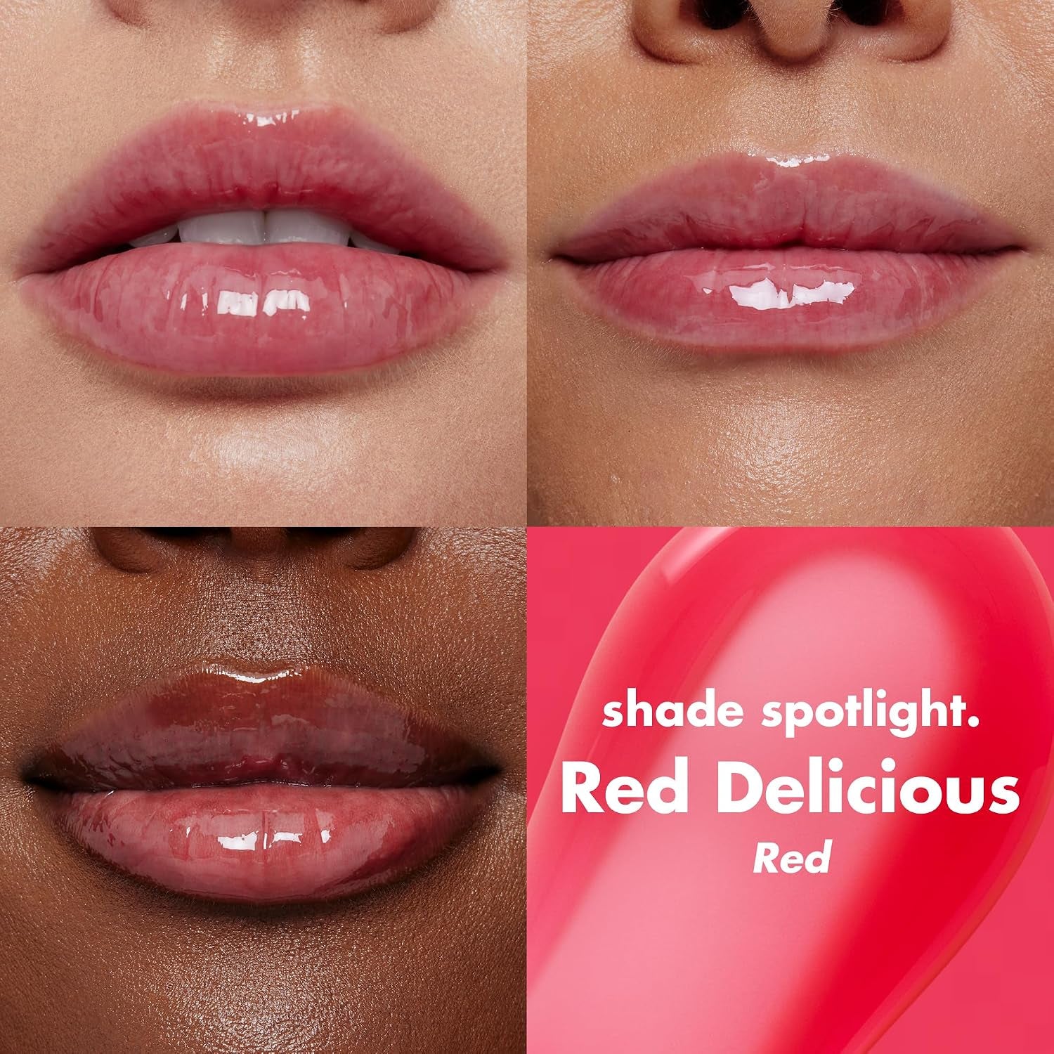 Glow Reviver Nourishing Tinted Lip Oil with Jojoba Oil - Vegan & Cruelty-Free, Red Delicious Shade for a High-Shine Finish