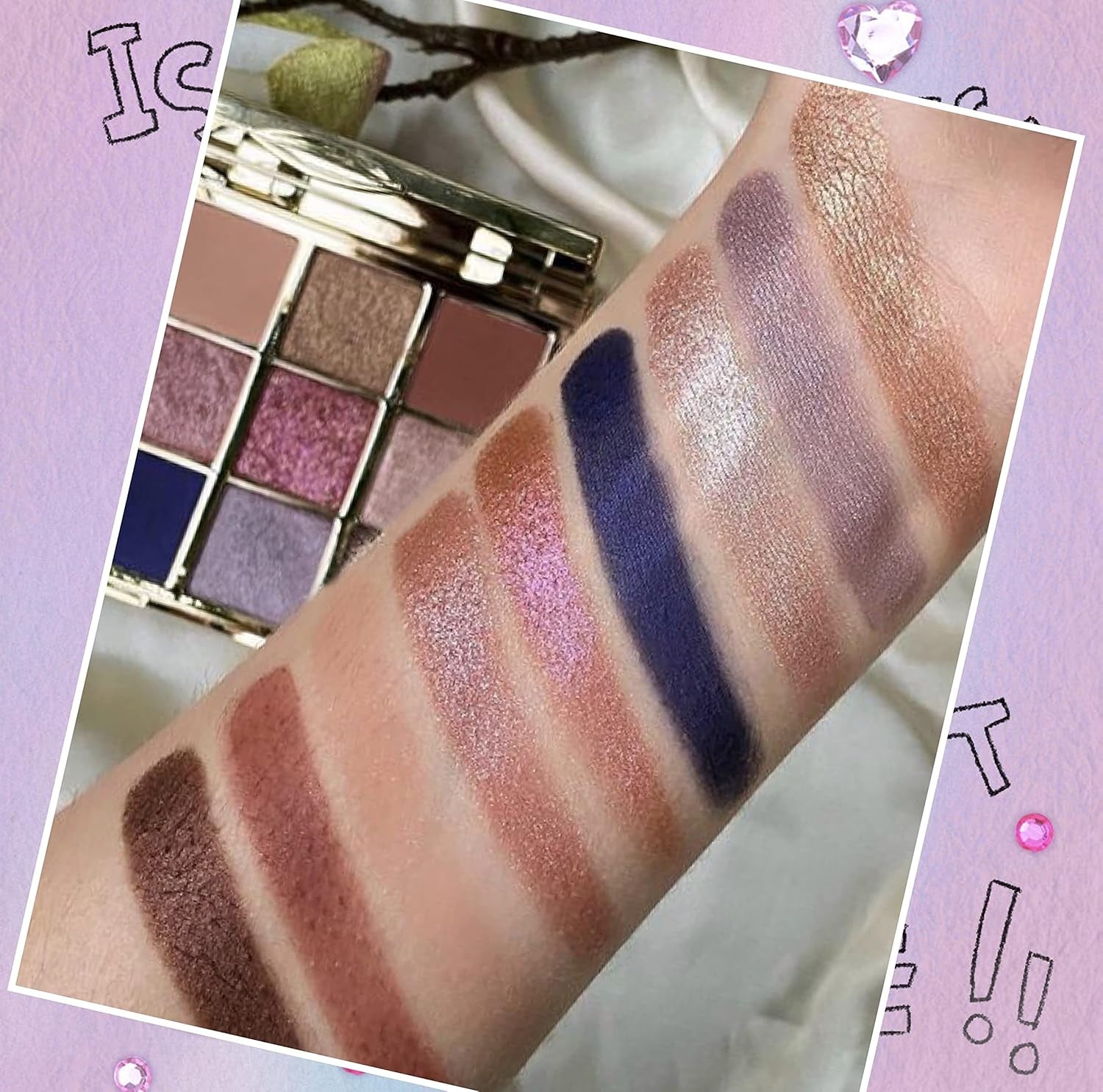 C08 Morandi Eyeshadow Palette - 9 Blendable Shades, Long-Lasting Matte and Glitter Finish, Highly Pigmented Eye Makeup