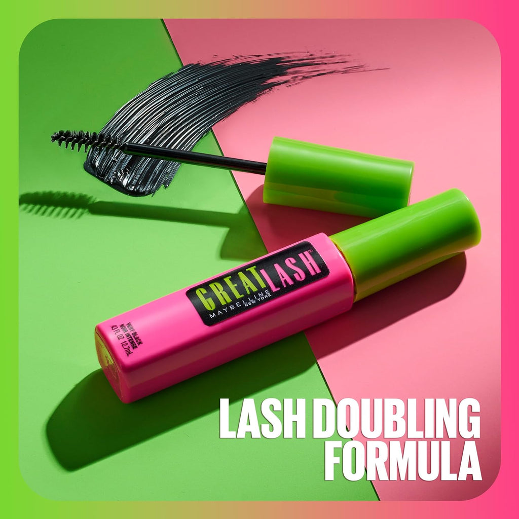 Maybelline Great Lash Lots of Lashes Washable Mascara, Volumizing, Thickening and Curling Mascara, Very Black, 1 Count