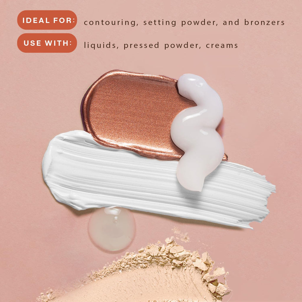Kabuki Face Brush - Luxuriously Soft Bronzer Brush for Blush, Loose Powder, Liquid Foundation, and Self Tanner, Ideal Travel Makeup Blending Tool, Gentle on Skin