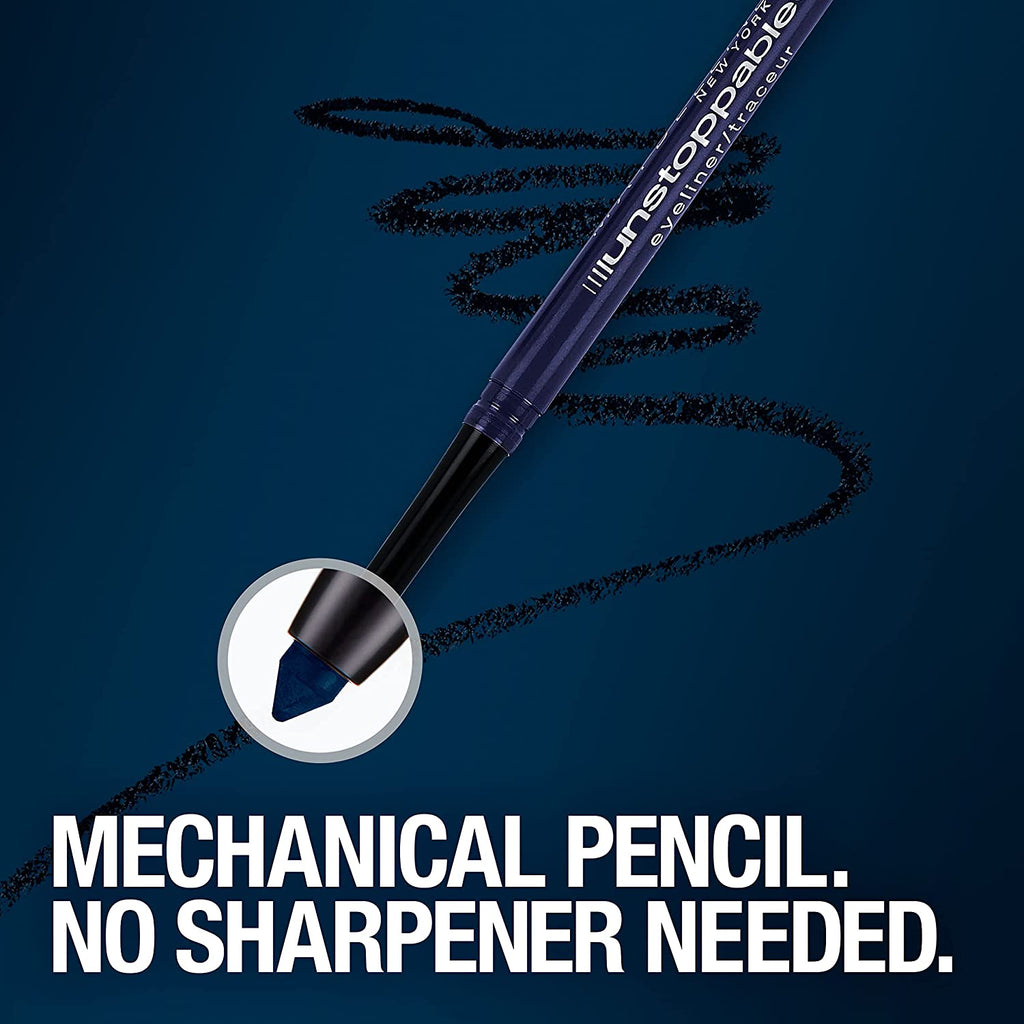 Maybelline Unstoppable Waterproof Mechanical Eyeliner Pencil in Onyx - Long-lasting, Smooth Application, 24-Hour Wear