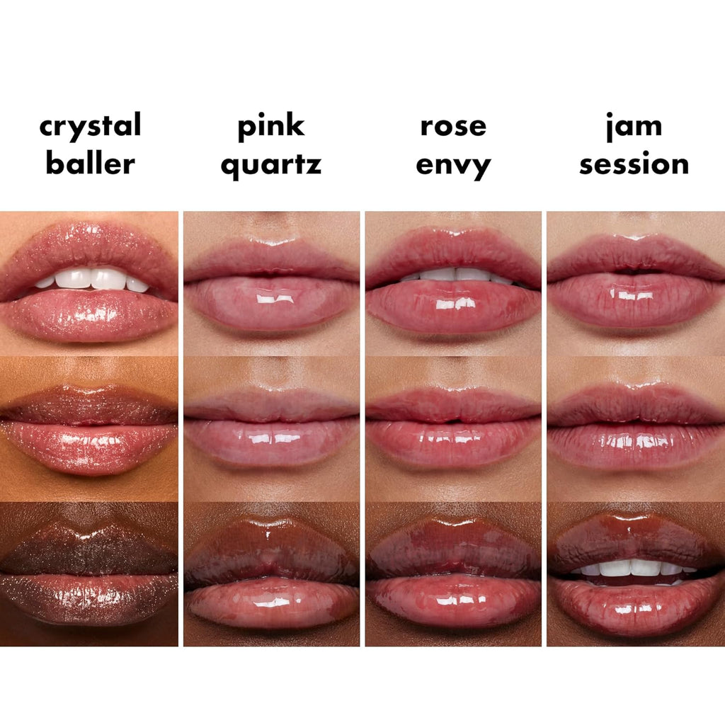 Glow Reviver Quad Goals Lip Oil Collection: Four Hydrating, Non-Sticky Tinted Lip Oils for Moisturizing Lip Care, Vegan and Cruelty-Free
